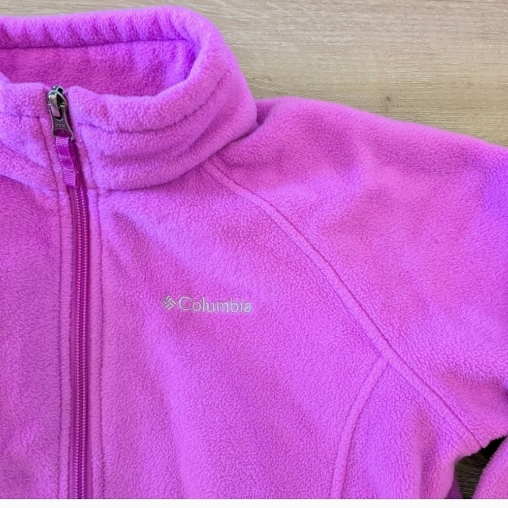 Columbia Girl's Large Zip Up Fleece Purple Jacket - Picture 2 of 5